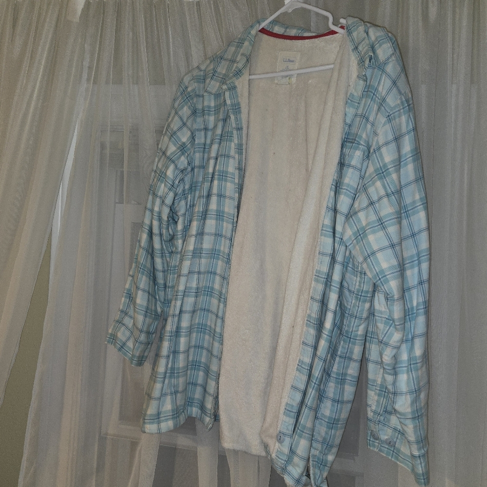 L.L. BEAN fleece Lined Shacket Jacket In Minky Fleece